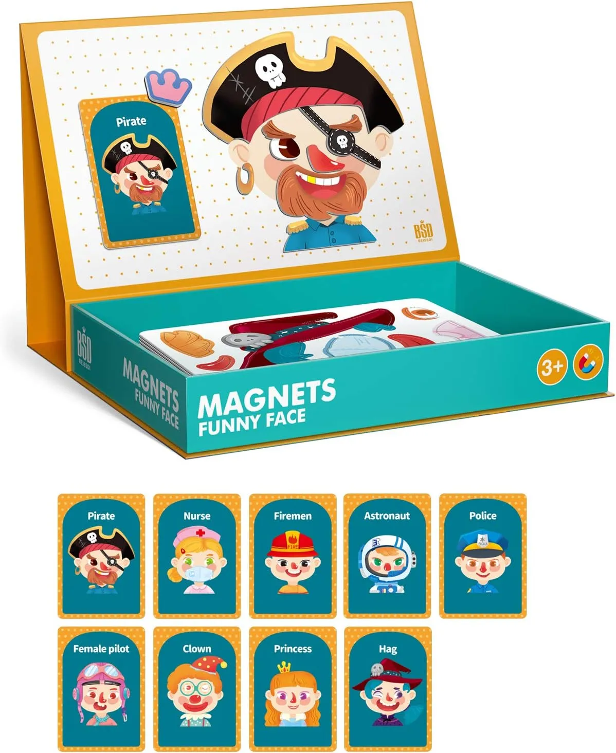 guild prefer morgue Puzzles with Storage Case for Kids Age 3  for Educational Learning Toy CLPT-01 (Face-Level 3) Magnetic Jigsaw 