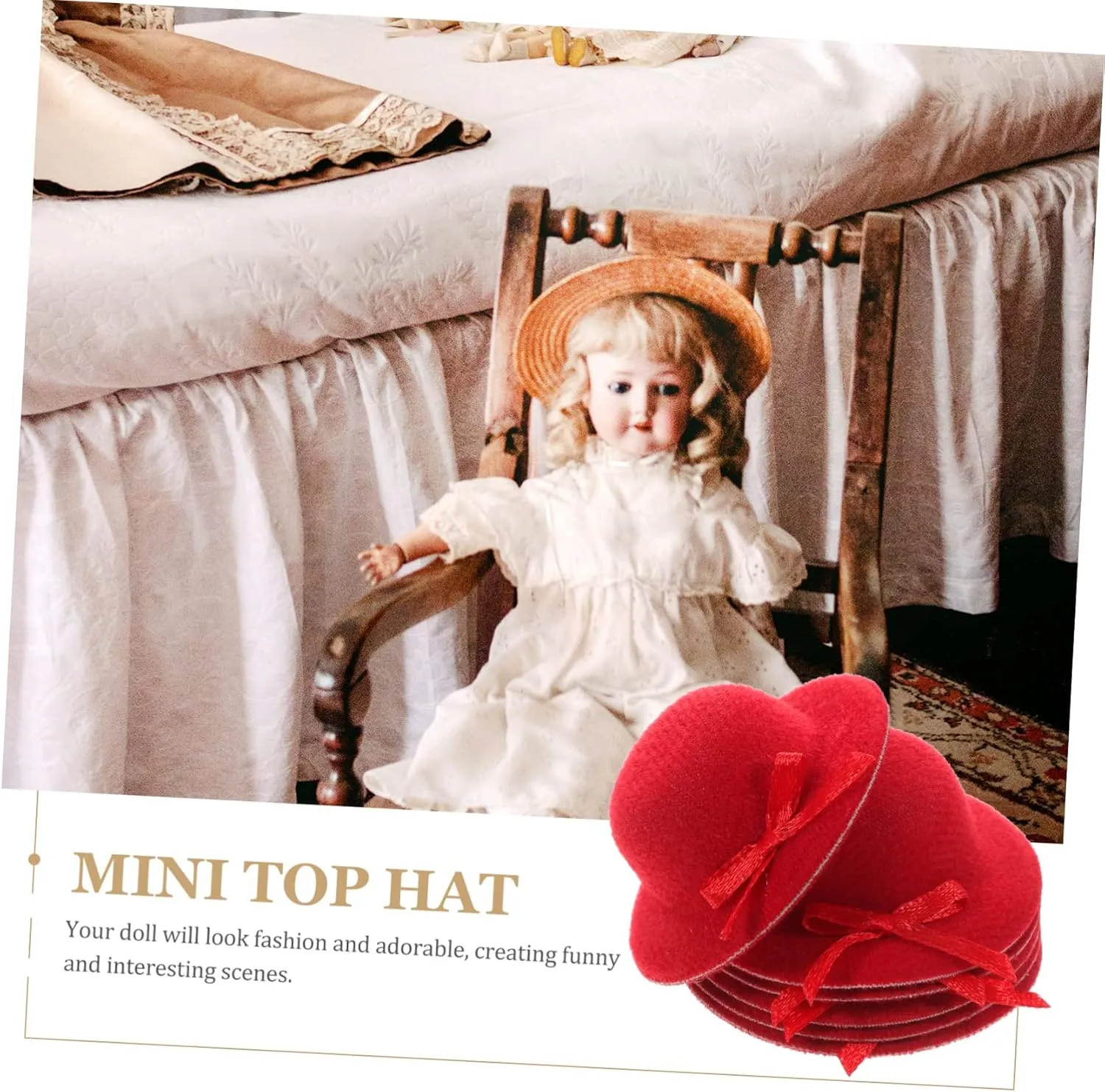 Hair Doll Mini Hats for Crafts Wine Bottle Toppers Hats Miniature Hats 6pcs Mini Top cranial constitutional linkage innocence Hat Miniture Decoration 