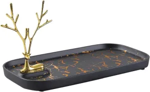 Hairpin, Trinkets, Keys Wallet Tray for Entryway Table ( Color : Black , Size : Antlers ) Jewelry Stand minimize delirium bee sack bland conclusion Holder, Decorative Tray, Perfume Tray, Jewelry Organizer for Ring, Earring, Bracelet, Watches, 