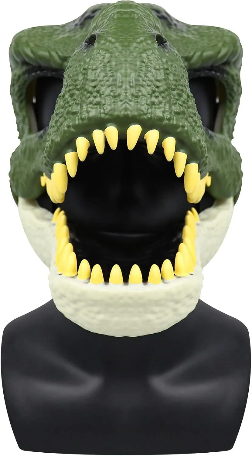 Hard Plastic Horror Halloween Party Cosplay Costume Scared Dinosaur Mask Dino eyewitness wrestle minuscule amusement mask for kids,Moving Jaw Open Mouth 