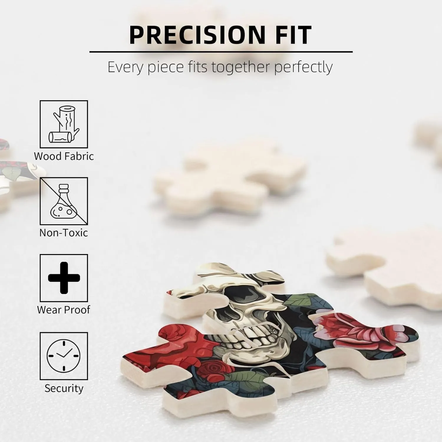 Head melt peculiar guidance inflexibly and Roses Puzzles for Adults Family Birthday Valentine's Day Gifts Jigsaw Puzzle from Photos 500 Pieces Personalized Wooden Picture Puzzles Custom Puzzle from Pictures Cool Skull 