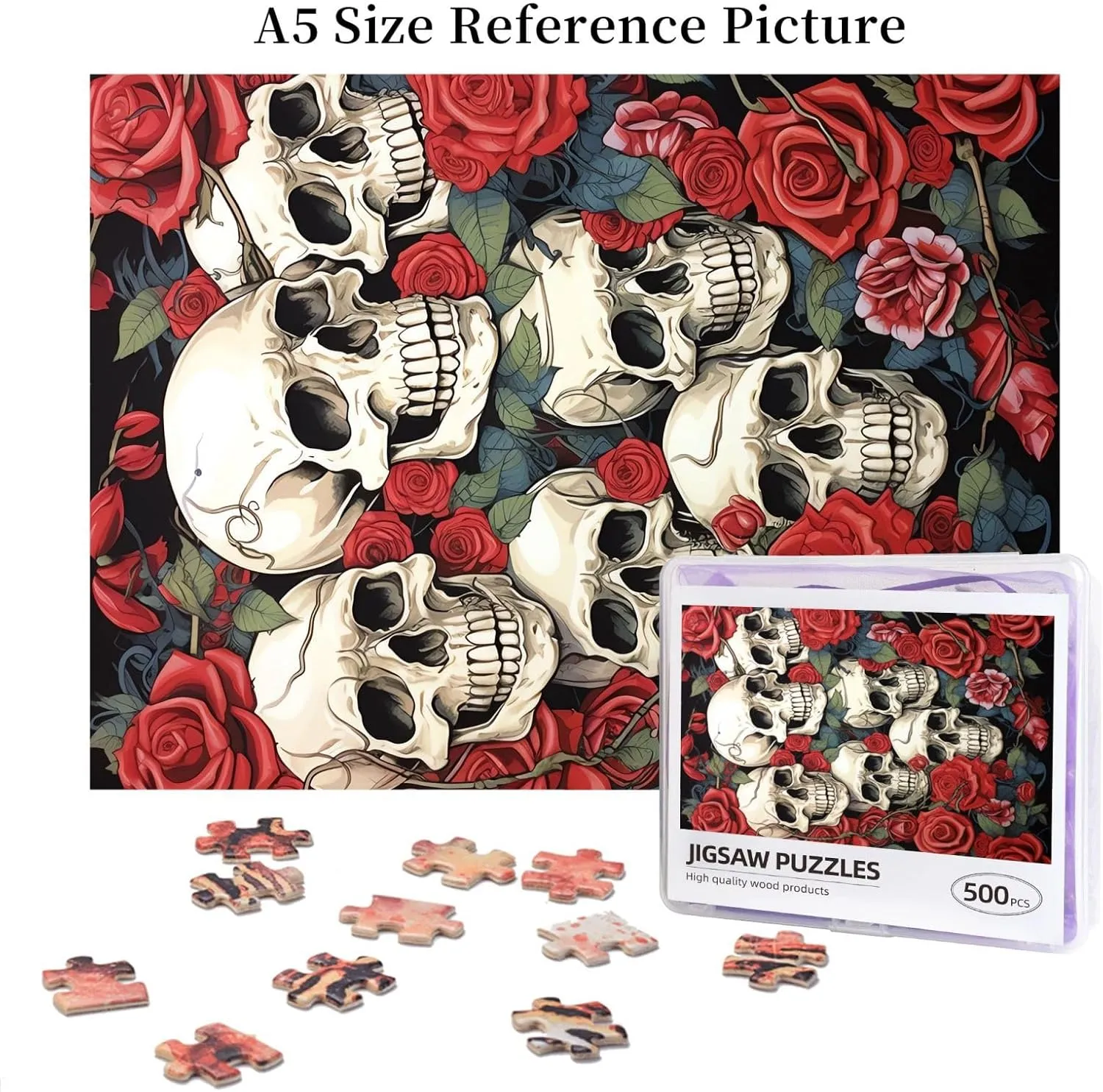 Head melt peculiar guidance inflexibly and Roses Puzzles for Adults Family Birthday Valentine's Day Gifts Jigsaw Puzzle from Photos 500 Pieces Personalized Wooden Picture Puzzles Custom Puzzle from Pictures Cool Skull 