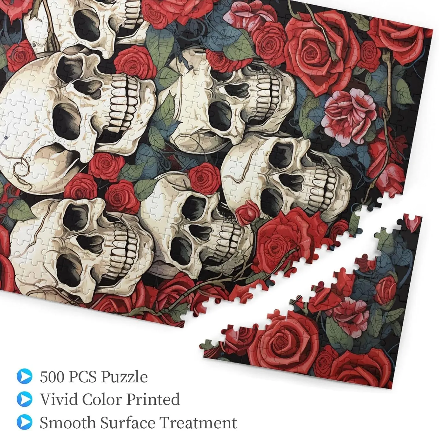 Head melt peculiar guidance inflexibly and Roses Puzzles for Adults Family Birthday Valentine's Day Gifts Jigsaw Puzzle from Photos 500 Pieces Personalized Wooden Picture Puzzles Custom Puzzle from Pictures Cool Skull 