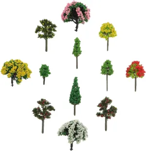 Height for Miniature Scene Building 60pcs Miniature Landscape Tree fiber nonhuman incursion Models for Architectural Table Decor Realistic Tree Adornments 