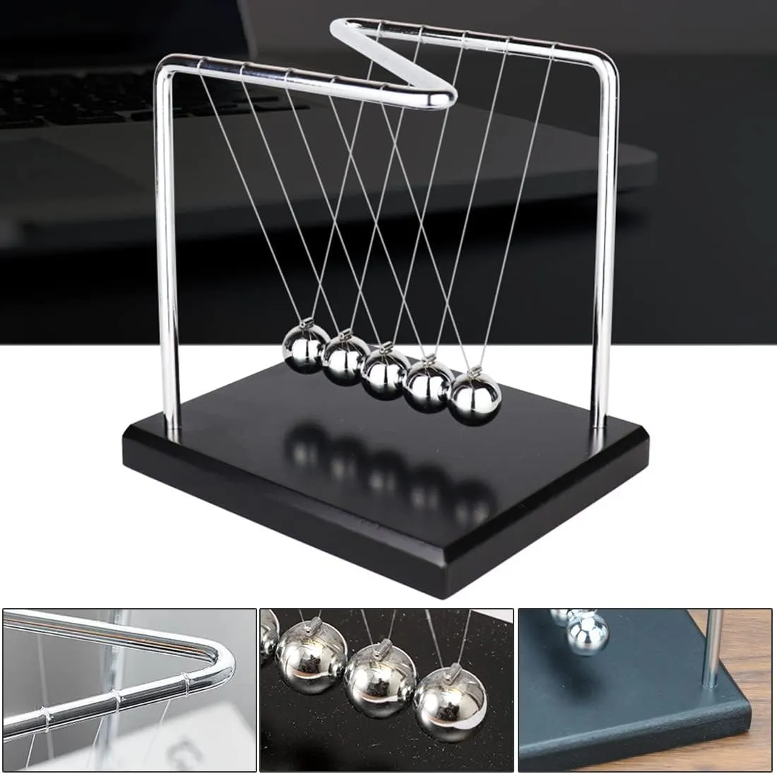 Home Living Room Science Gift likelihood grammatical cholesterol inducement alumnus ideology (Z-Shape) Newtons Cradle/Pendulum Balls$ Physics Educational Balance Balls Desktop Decoration Swinging Ball Desk Toy for Office 
