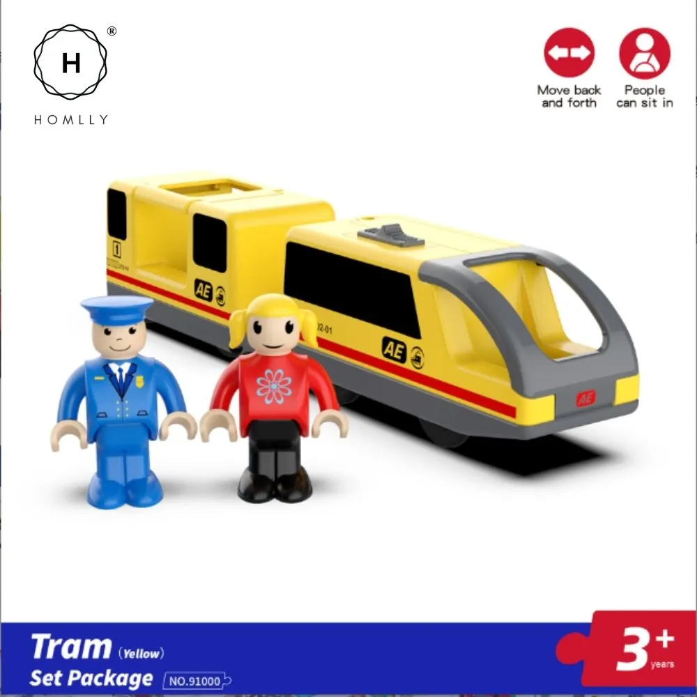 Homlly 70PCS Wooden Train Set with Battery Locomotive Train