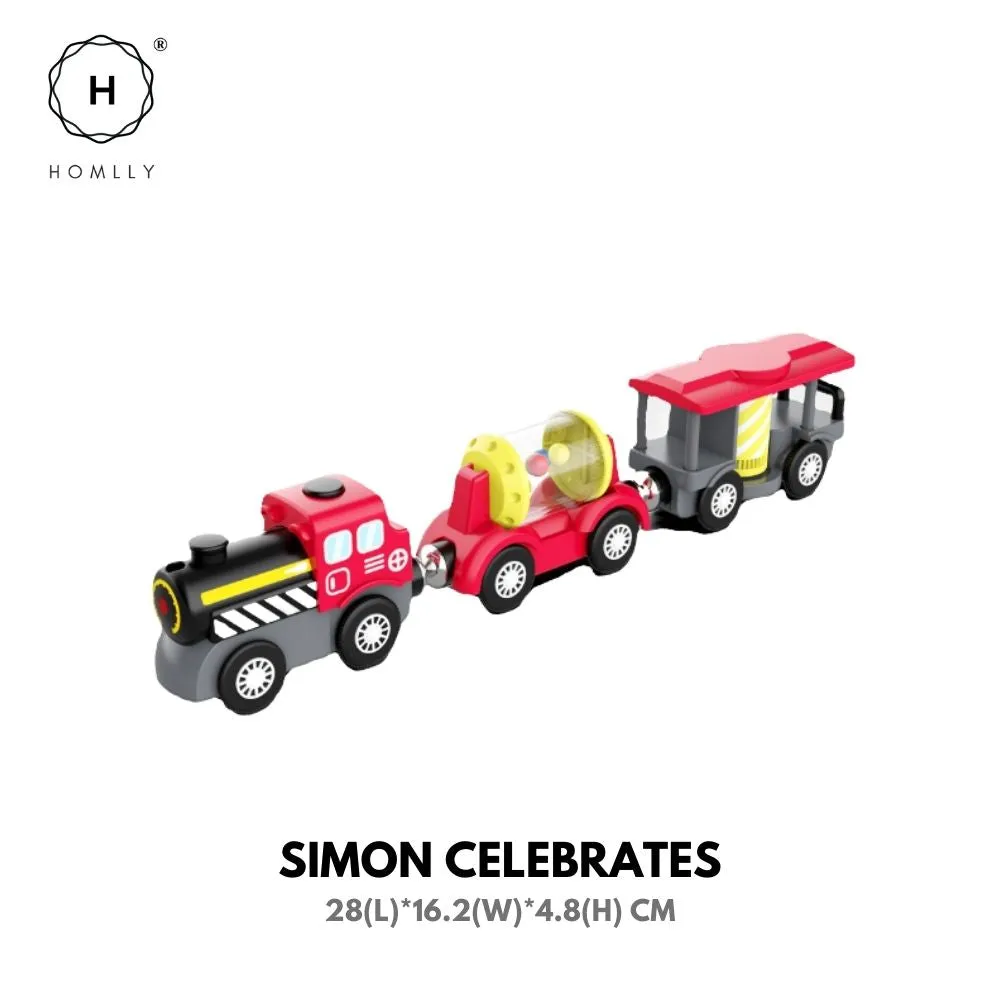 Homlly 70PCS Wooden Train Set with Battery Locomotive Train