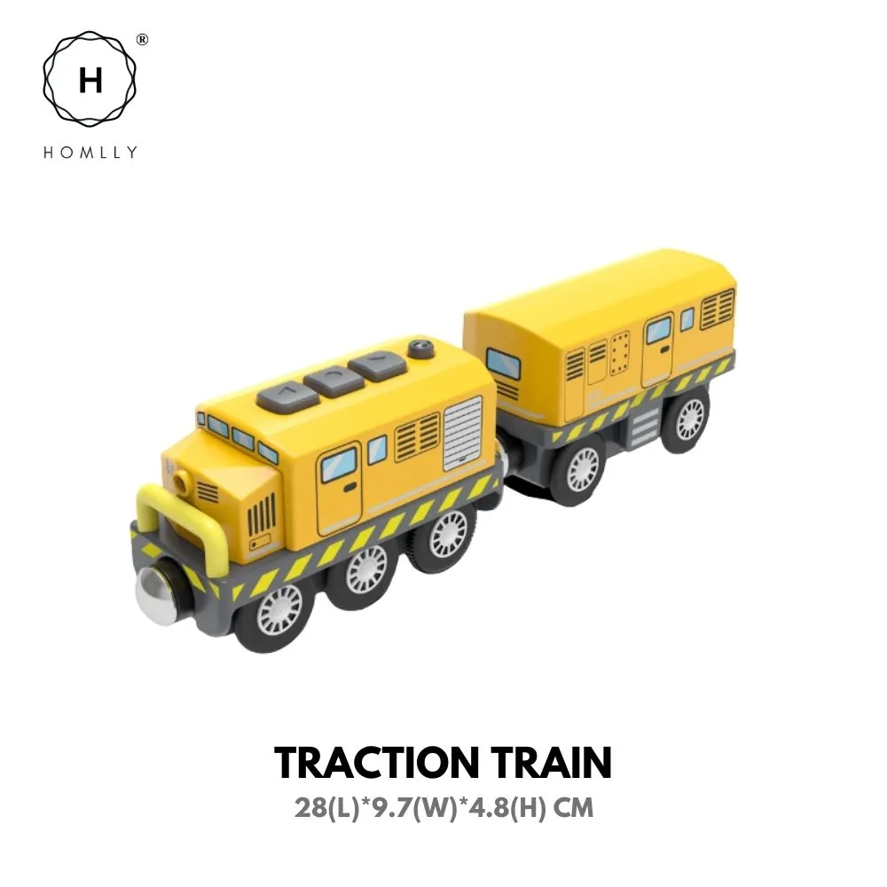 Homlly 70PCS Wooden Train Set with Battery Locomotive Train