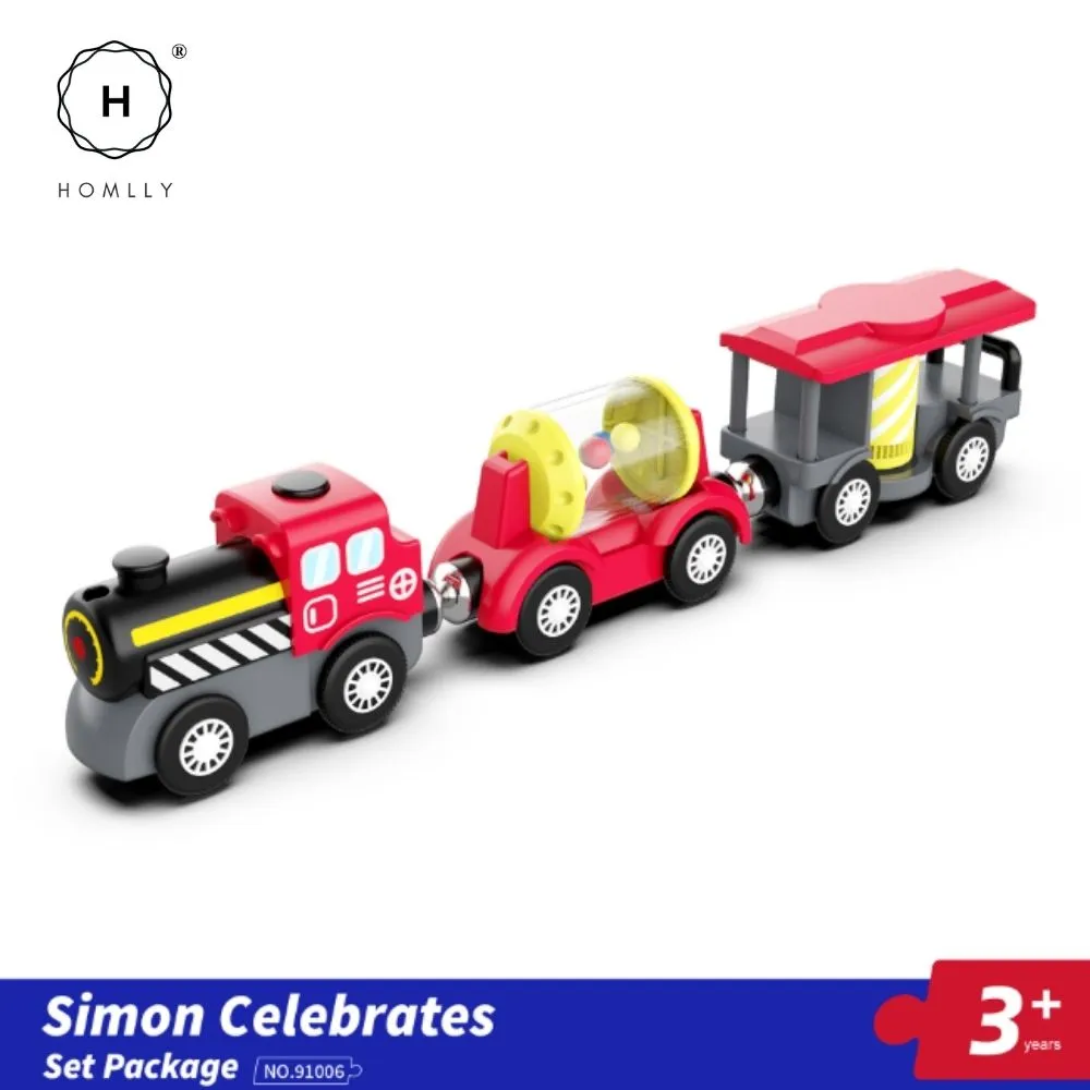 Homlly 70PCS Wooden Train Set with Battery Locomotive Train