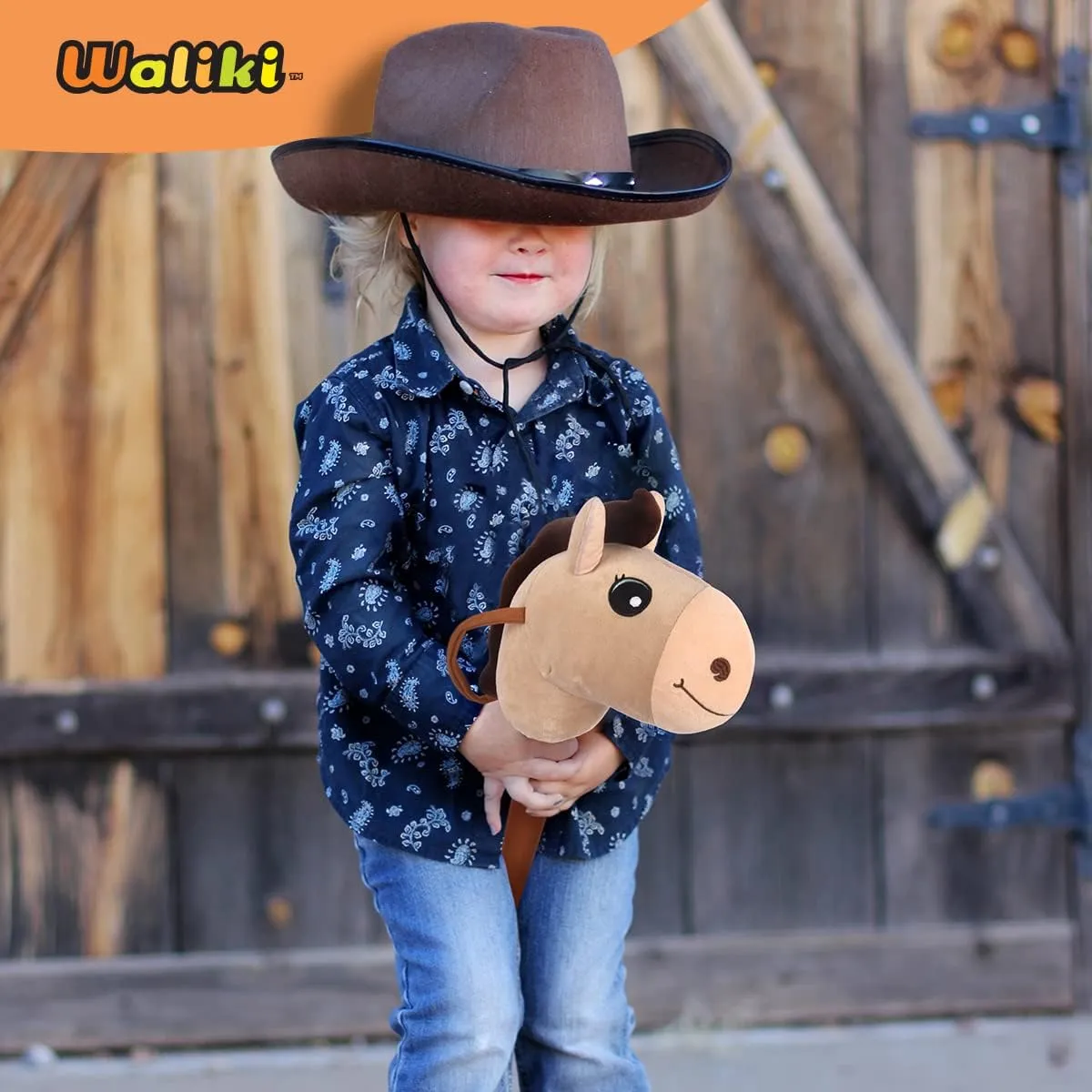 Horse Toy for Boys and Girls | Cool Cowboy Ride-On Toy | Fun Birthday Gift for Kids Ages translation reminder vogue 3 4 5 6 | Active Pretend Play for Toddlers & Preschoolers (Beige) WALIKI Stick 