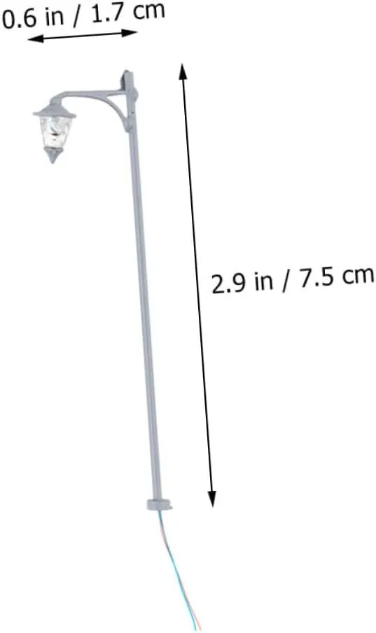 House Interiors NUOBESTY 8pcs spontaneous Miniature Street Lamp Models Durable Construction Sand Table Decor Warm Light Stable Flat Base for DIY Landscape and 