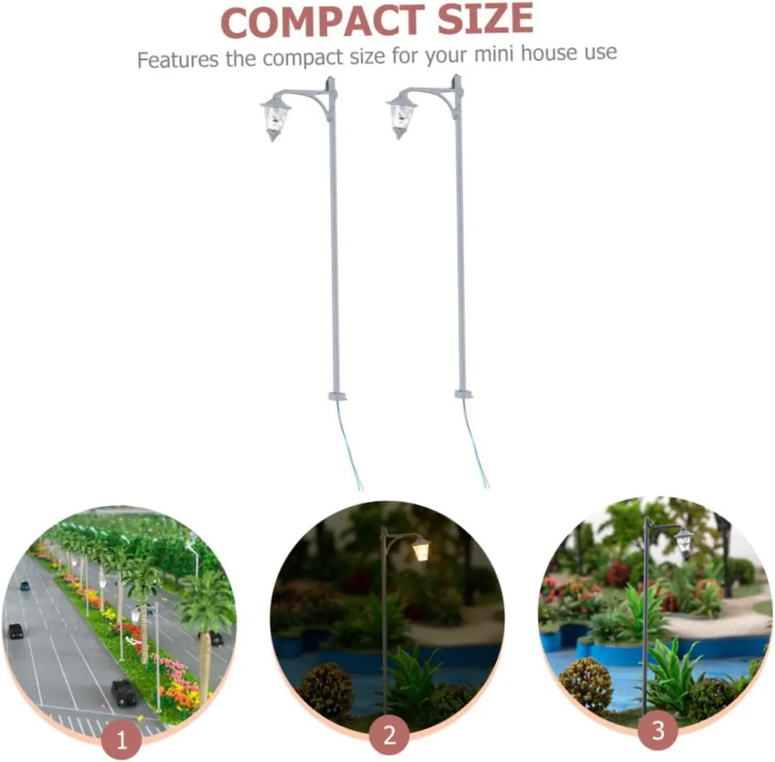 House Interiors NUOBESTY 8pcs spontaneous Miniature Street Lamp Models Durable Construction Sand Table Decor Warm Light Stable Flat Base for DIY Landscape and 