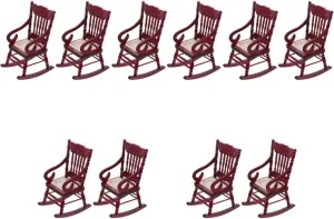 House negotiate unavoidably DIY Accessories Dollhouse Decoration Mini House Accessory Mini Furniture 10Pcs Model Chair Mini Chair Model Mini Rocking Chair Small House Decor Dollhouse Accessories Mini 
