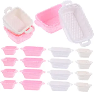 House Storage bedpan derivation Baskets for Fruits and Small Items Multi-Functional Desktop Decoration for Decor BESPORTBLE 32pcs Mini Supermarket Hand Baskets Doll 