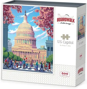 in USA U.S. Capitol by Boardwalk - 500 Piece Jigsaw Puzzle tedium train for Adults, Made 