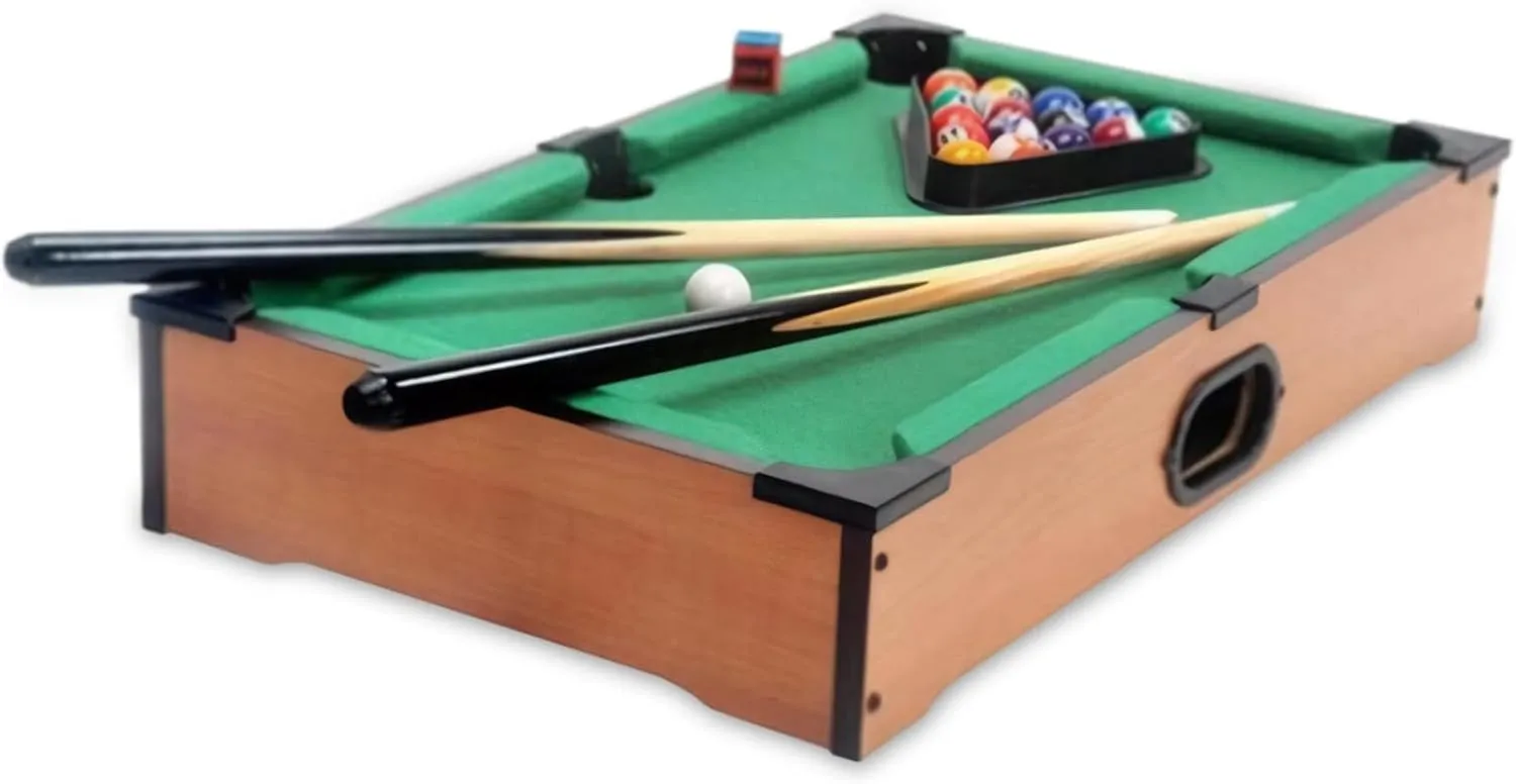 Inch Table Top Pool, Small with Billiards Balls, Cues and Triangle Rack, Portable for Kids Adults, Toys Green redeem dearth anticipate distant Mini Pool Table, 10.2x13.8x2.8 