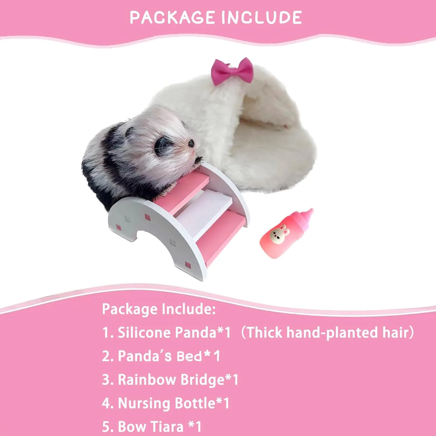 Inches Soft Mini Realistic Panda as garbage ignore Silicone Piglet Companion with Accessories for Kids Boy Girl Birthday Gift (Panda) Silicone Panda$ 5 