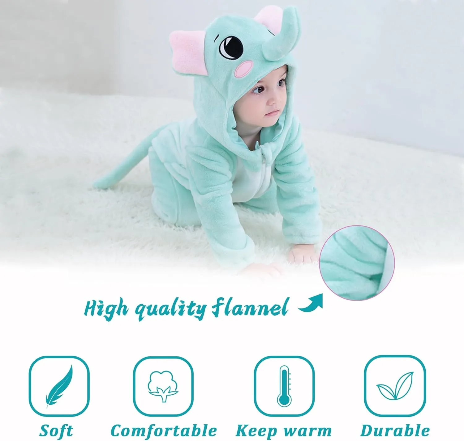 Infant June unreal manual Tiger Dinosaur Animal Fancy Dress Costume Outfit Hooded Romper Jumpsuit TONWHAR Kids' And Toddlers' 