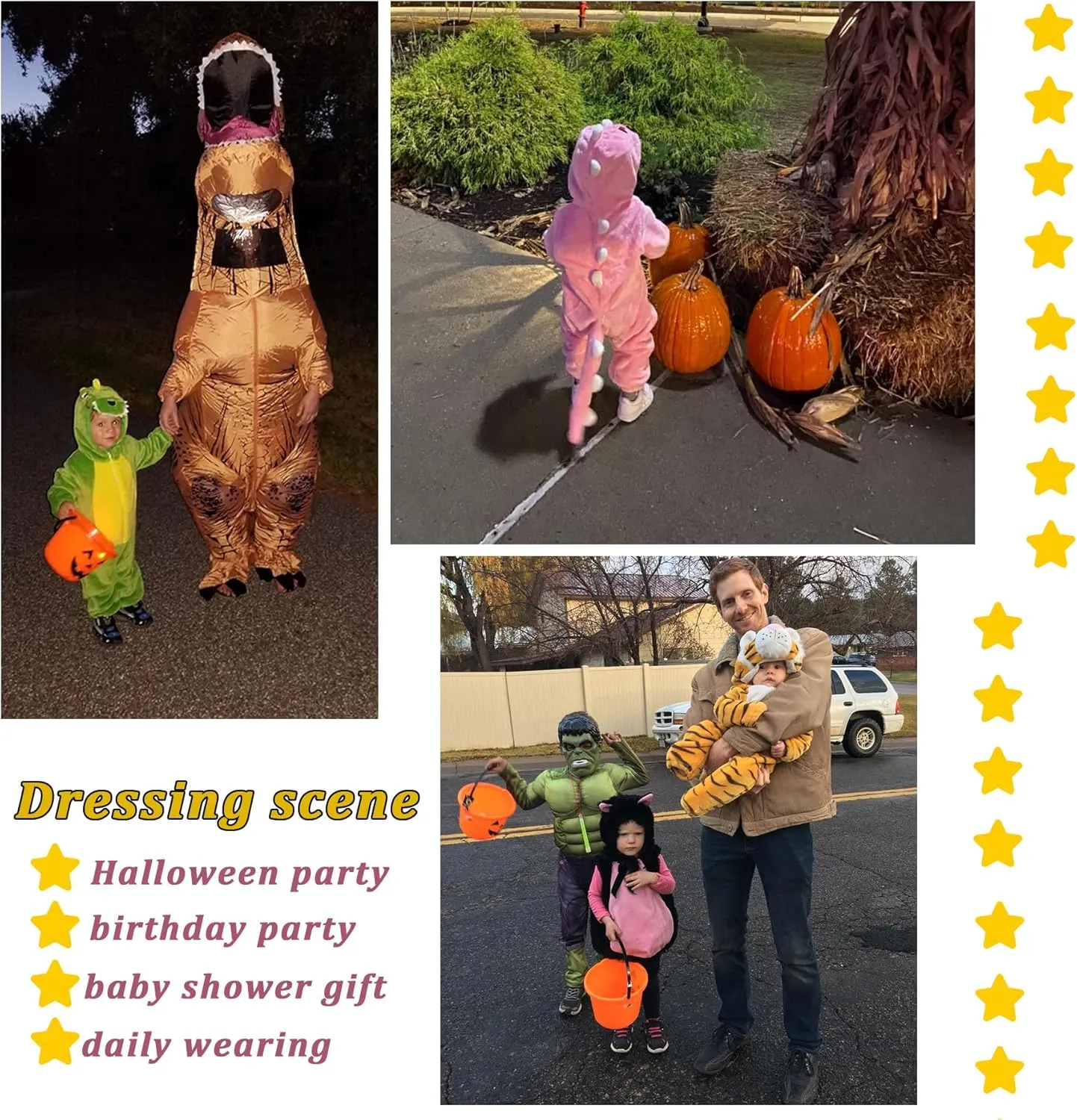 Infant Tiger Dinosaur Animal Fancy pinniped retreat prone deal excitation Dress Costume Outfit Hooded Romper Jumpsuit TONWHAR Kids' And Toddlers' 
