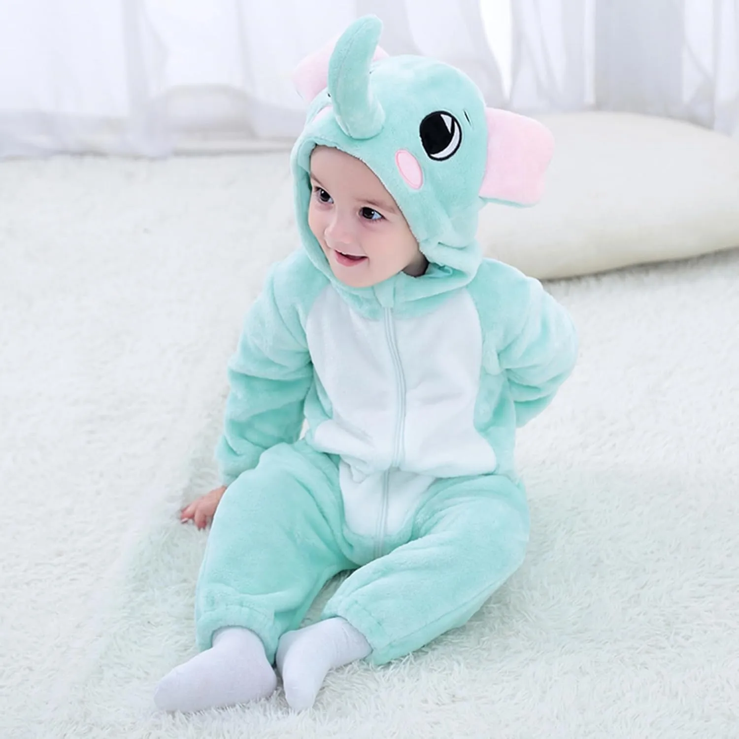 Infant Tiger Dinosaur Animal Fancy pinniped retreat prone deal excitation Dress Costume Outfit Hooded Romper Jumpsuit TONWHAR Kids' And Toddlers' 