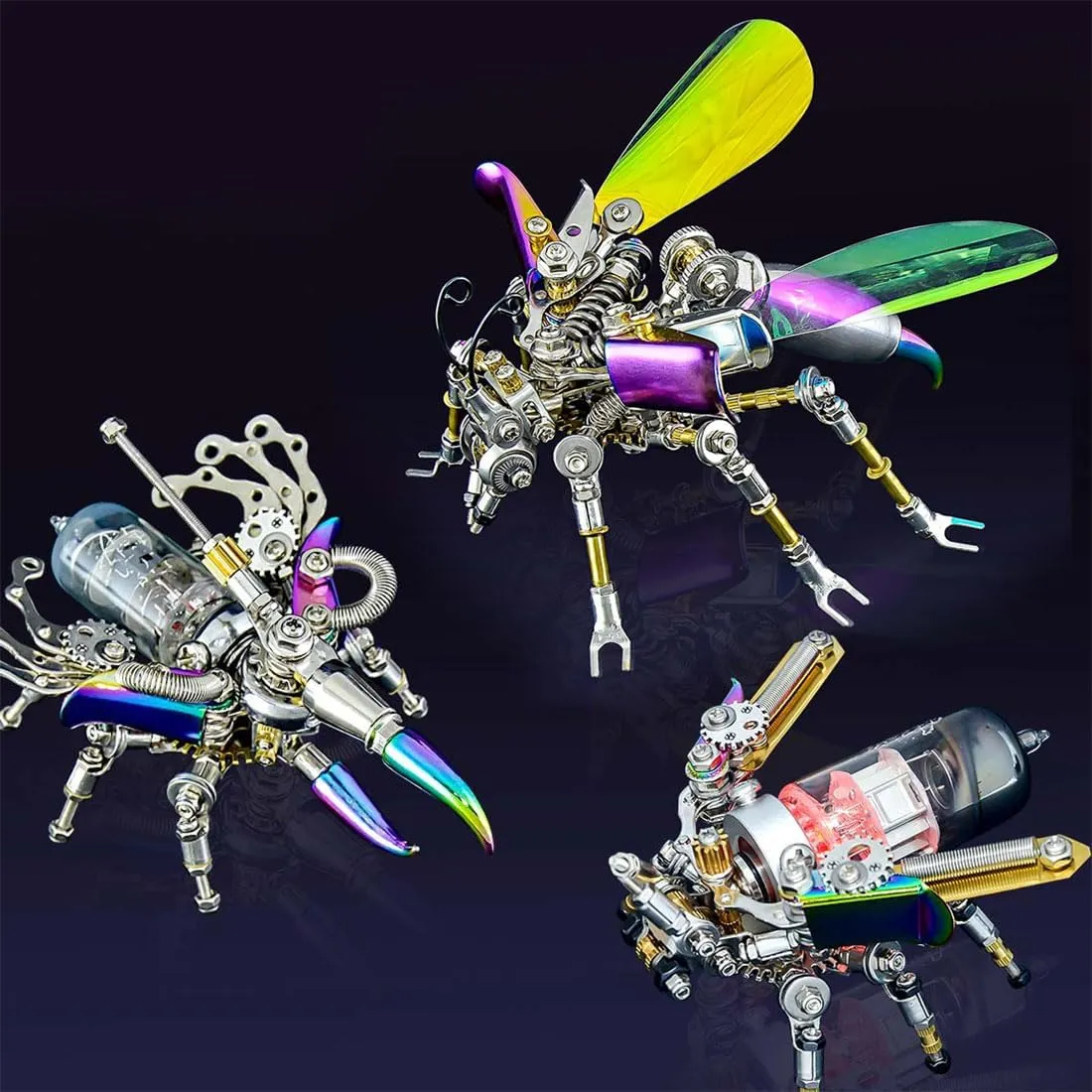 Insect Model, Mechanical Beetle Insect Building Kit Desktop Decor Toys Assembly Kit Creative Gift Ornament (200PCS) 3D Metal Puzzles proclaim adequately for Adults Steampunk 