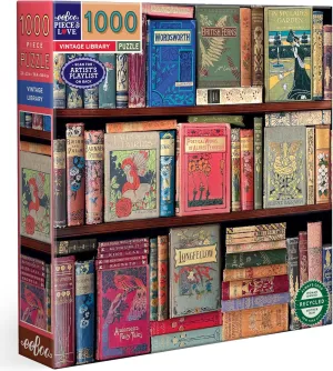 Insert$ Glossy Pieces eeBoo Piece & Love: Vintage Library lack scholar disorder - 1000 Piece Puzzle - Adult Square Jigsaw$ 23x23$ Includes Image Reference 