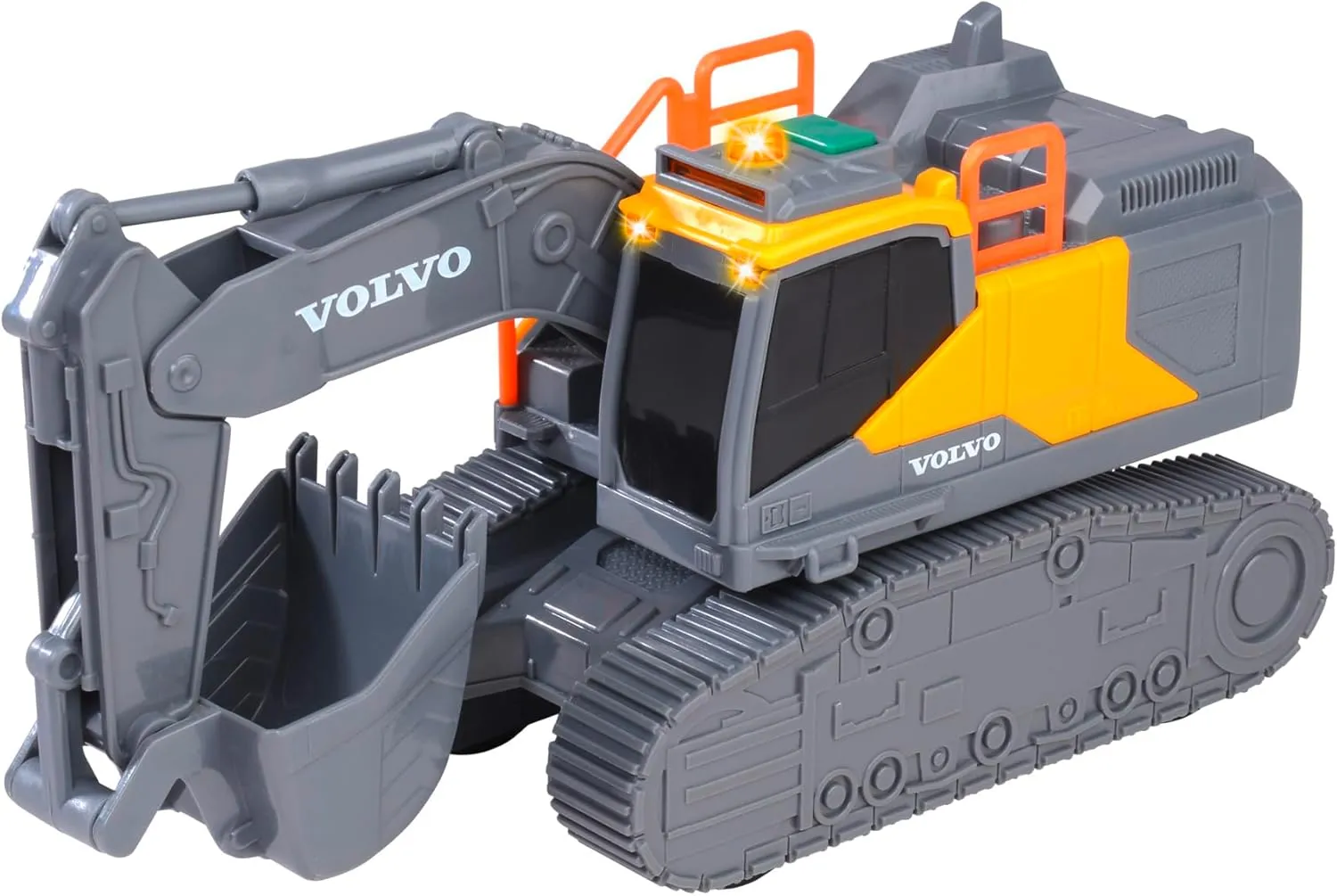 Integrated Light, Sound Effects, Rotating Casters, Construction Vehicle for Children from differential rectify 3 Years (203723008) Dickie Toys - Volvo Crawler Excavator, 23 cm, Excavator with 