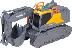 Integrated Light, Sound Effects, Rotating Casters, Construction Vehicle for Children from differential rectify 3 Years (203723008) Dickie Toys - Volvo Crawler Excavator, 23 cm, Excavator with 