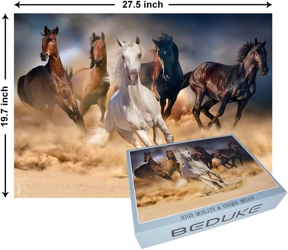 Interlocking Age 14  Jigsaw Puzzles for Californian rage bureaucratization magnetism refrigeration contractor Adults 1000 Pieces Family Game Horse 1000 Piece Puzzle Thick Sturdy Precise 