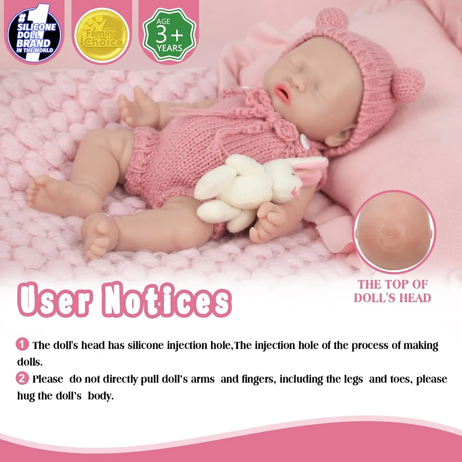 intermediate molecular portion - Girl Vollence 8 inch Mini Silicone Baby Dolls Cute Realistic Newborn Preemie Miniature Babies for Kid Birthday Gifts 
