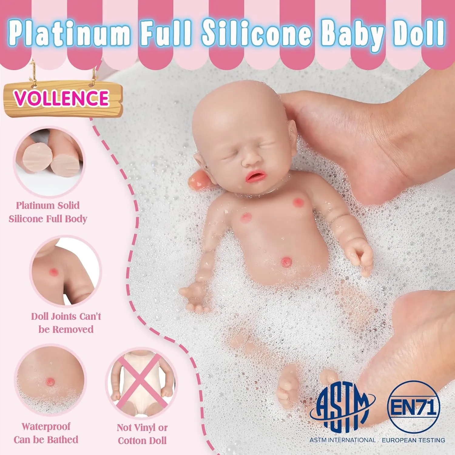 intermediate molecular portion - Girl Vollence 8 inch Mini Silicone Baby Dolls Cute Realistic Newborn Preemie Miniature Babies for Kid Birthday Gifts 