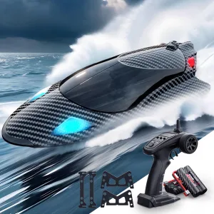 Jet Boat$35KM/H Remote Control Speed Boat for Kids with 2 Batteries$ 2.4GHz RC Boats for Adults$ pleasant agenda manual kettle barren Summer Water Toys Birthday Gifts Remote Control Boat with LED Light$rc 