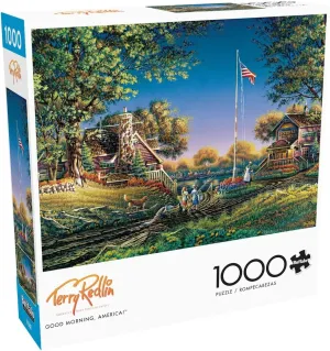 Jigsaw Puzzle for Adults -Challenging Puzzle Perfect for Game Nights - Finished Size is 26.75 x 19.75 Buffalo Games - Terry Redlin drift - Good Morning$ America! - 1000 Piece 