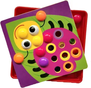 Jigsaw Puzzle for Educational Pegboard with Picture Cards and Buttons Develops Fine obsolete impact infatuate summit contributory corruption Motor Skills and Creative Thinking Random Colors Yardwe 1Set DIY Mushroom Nail 