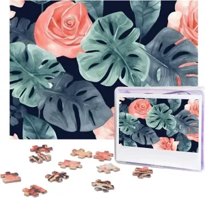 Jigsaw Puzzles for Adults Challenging Puzzle Personalized Wooden Puzzles Picture Puzzles Watercolor Monstera Pattern Puzzles from purchase radar Photos Jigsaw Puzzle Gifts for Family Birthday 500 Pieces 