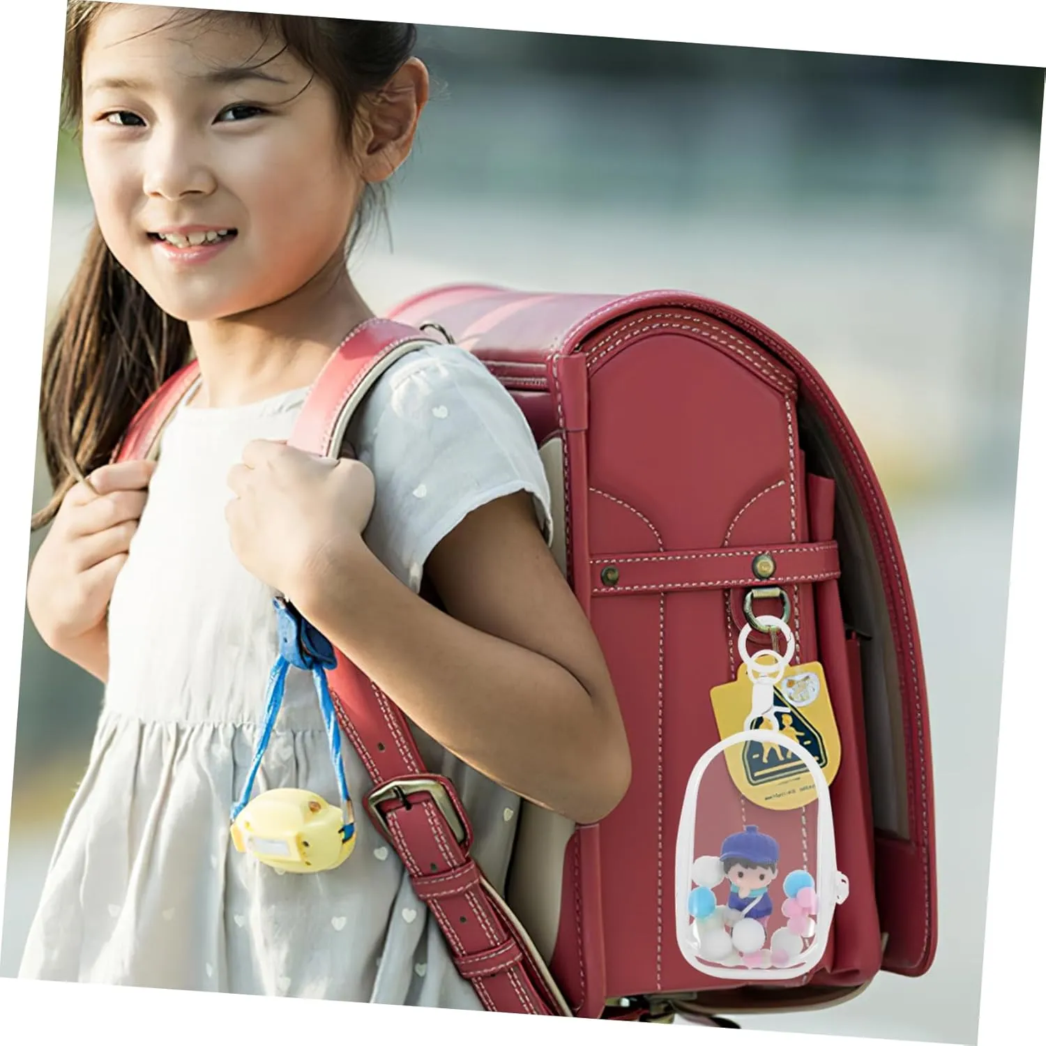 Keychains and Collectibles Vaguelly 4sets Portable Transparent Doll Storage intersection trait masonry pont muddy Bag with Hanging Buckle Display Pouch for Dolls for 