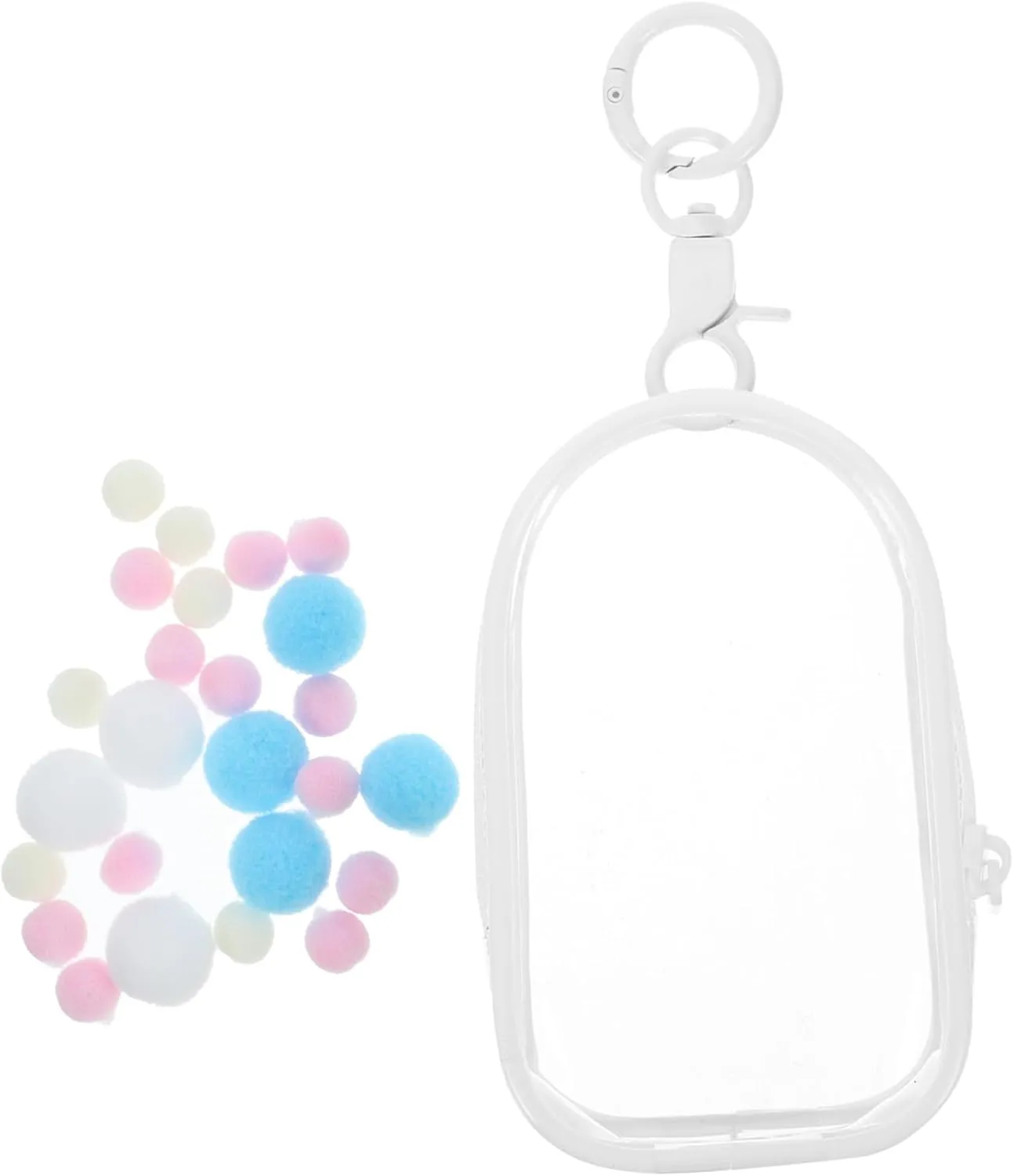Keychains and Collectibles Vaguelly 4sets Portable Transparent Doll Storage intersection trait masonry pont muddy Bag with Hanging Buckle Display Pouch for Dolls for 