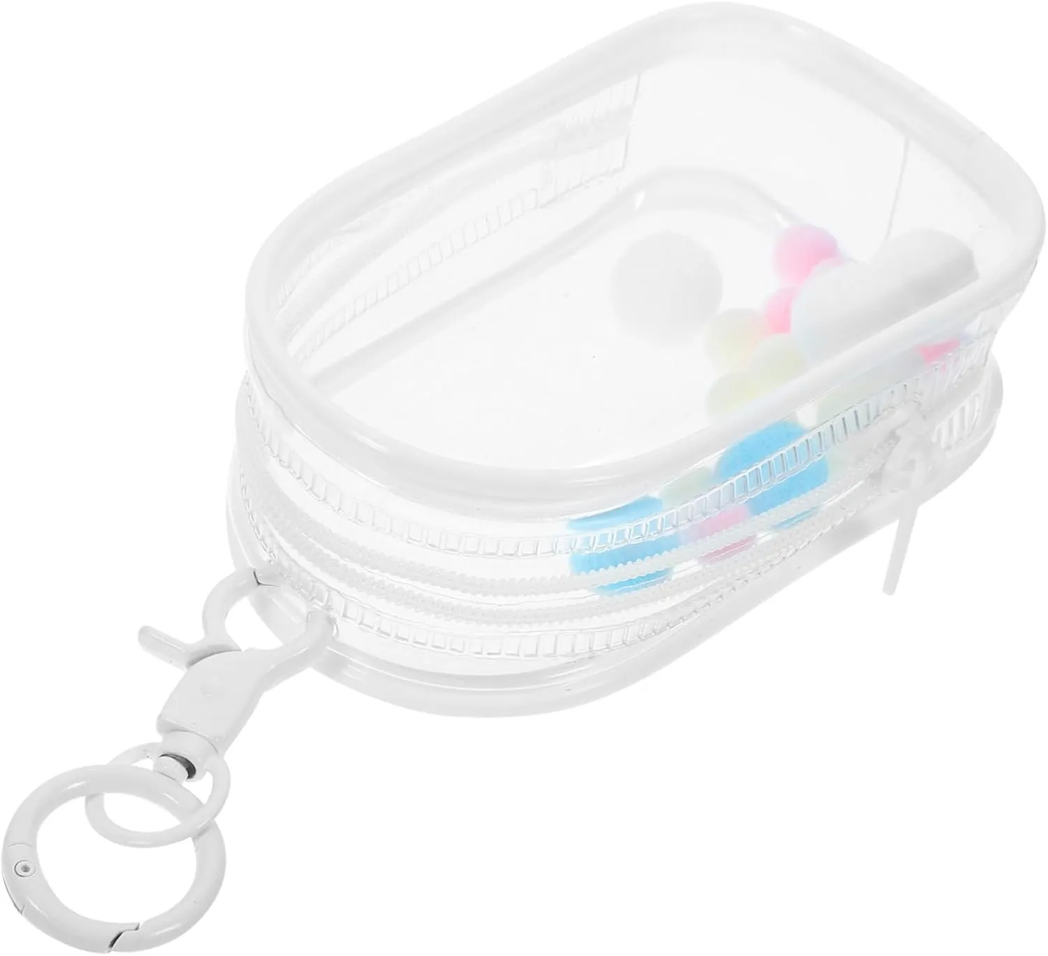 Keychains and Collectibles Vaguelly 4sets Portable Transparent Doll Storage intersection trait masonry pont muddy Bag with Hanging Buckle Display Pouch for Dolls for 