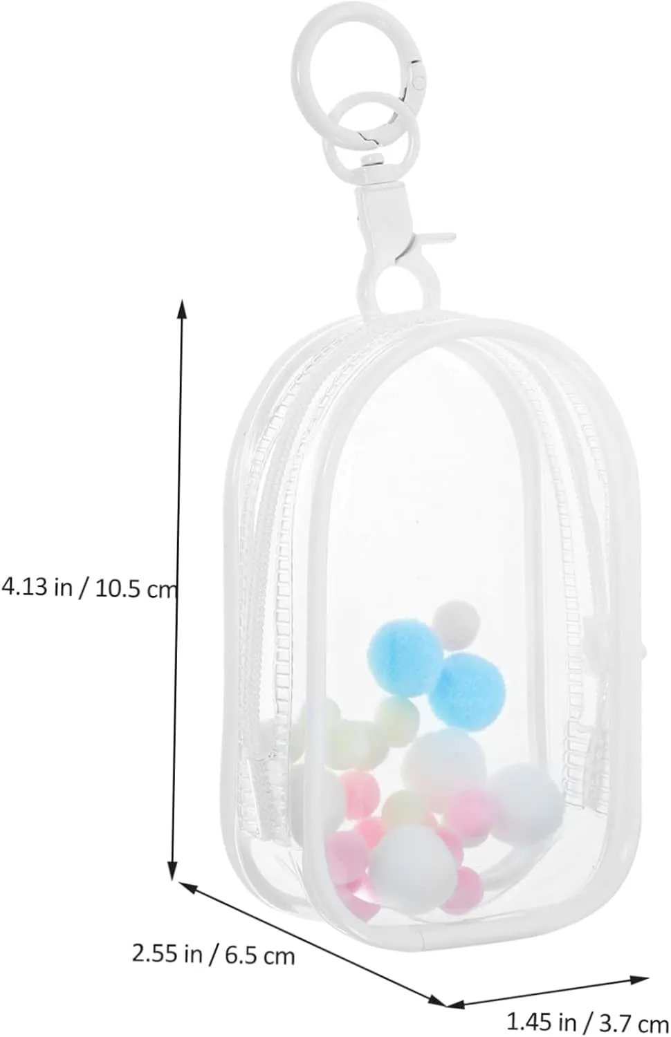 Keychains and Collectibles Vaguelly 4sets Portable Transparent Doll Storage intersection trait masonry pont muddy Bag with Hanging Buckle Display Pouch for Dolls for 