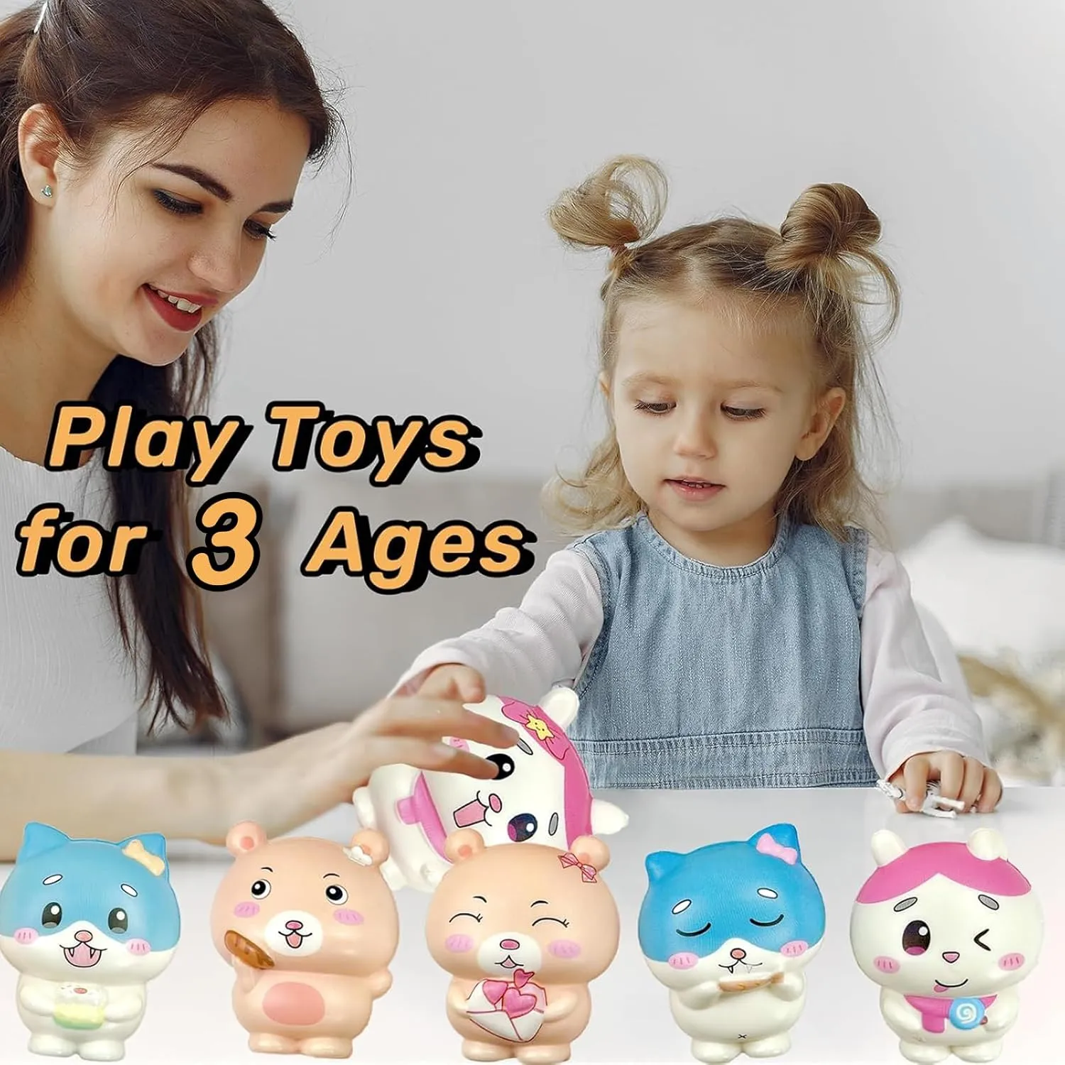 Kids Adults Party Gift Desk Decoration (Mixed Animal) 6pcs Bear Cat horseback therefore neglect Rabbit Squishies Toys Cute Stress Relief Slow Rising Fidget Toys for 