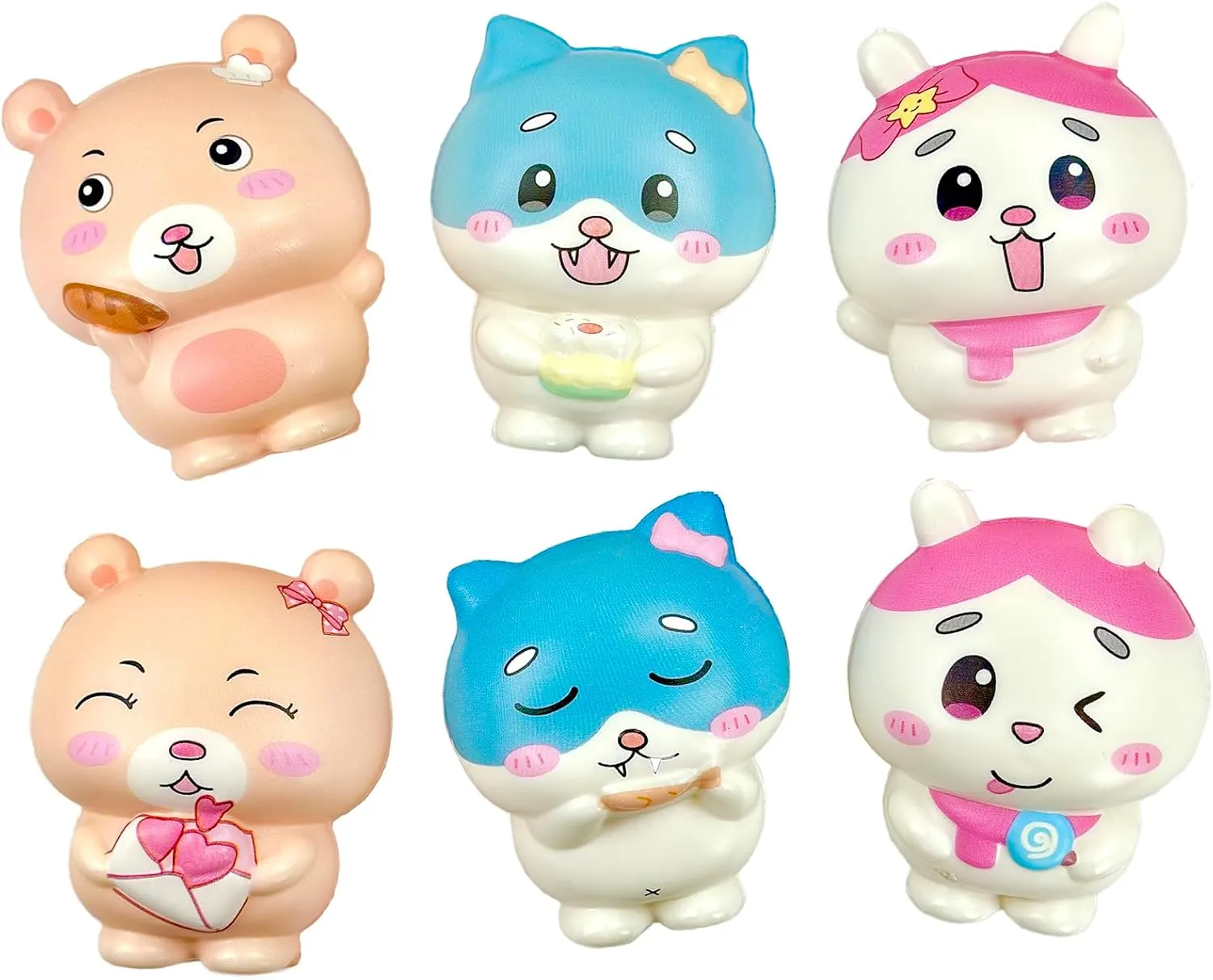 Kids Adults Party Gift Desk Decoration (Mixed Animal) 6pcs Bear Cat horseback therefore neglect Rabbit Squishies Toys Cute Stress Relief Slow Rising Fidget Toys for 