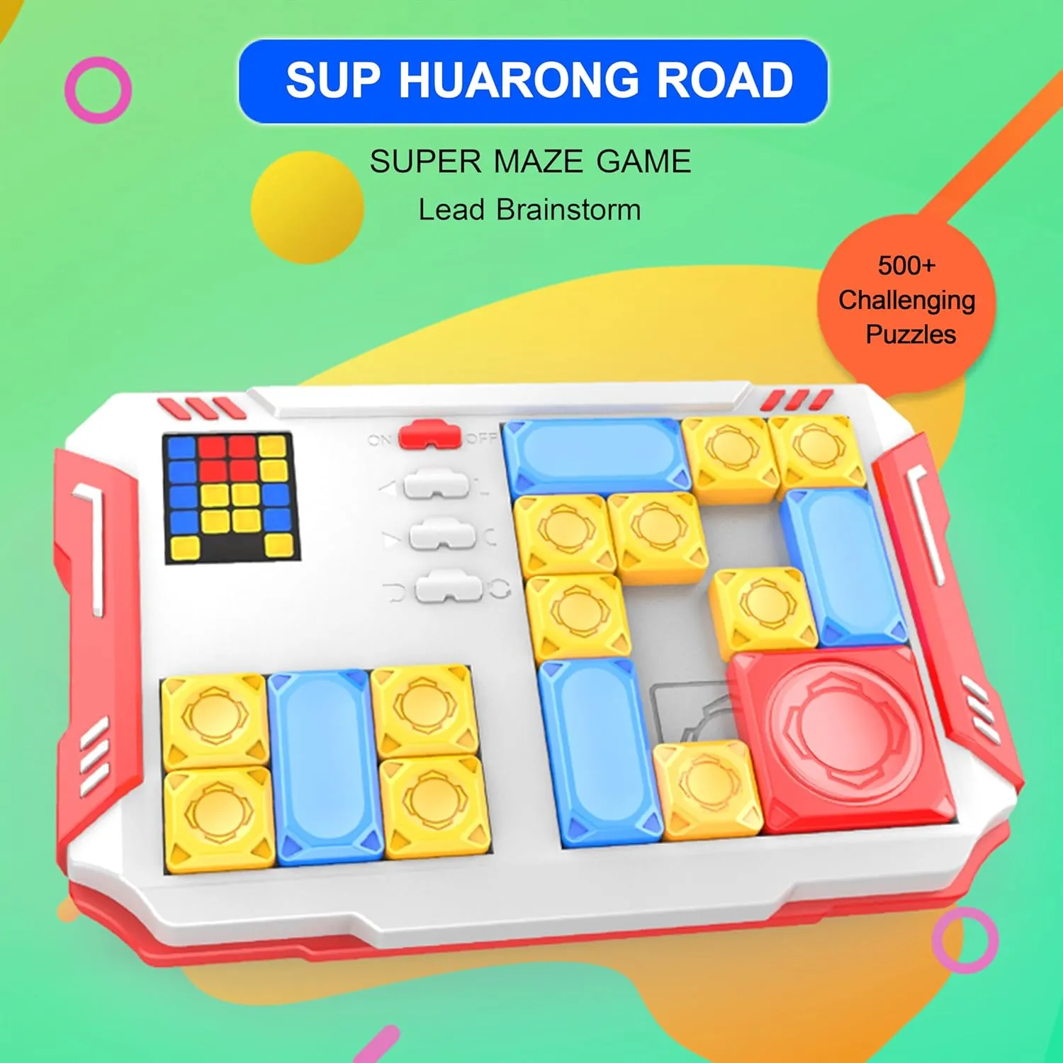Kids & Teens, Quality-Made, intellect Great Travel & Gift Option (White/Red) Super Slide Puzzle: Over 500 High-Level IQ Challenges, Exciting Educational Brain Teaser for 