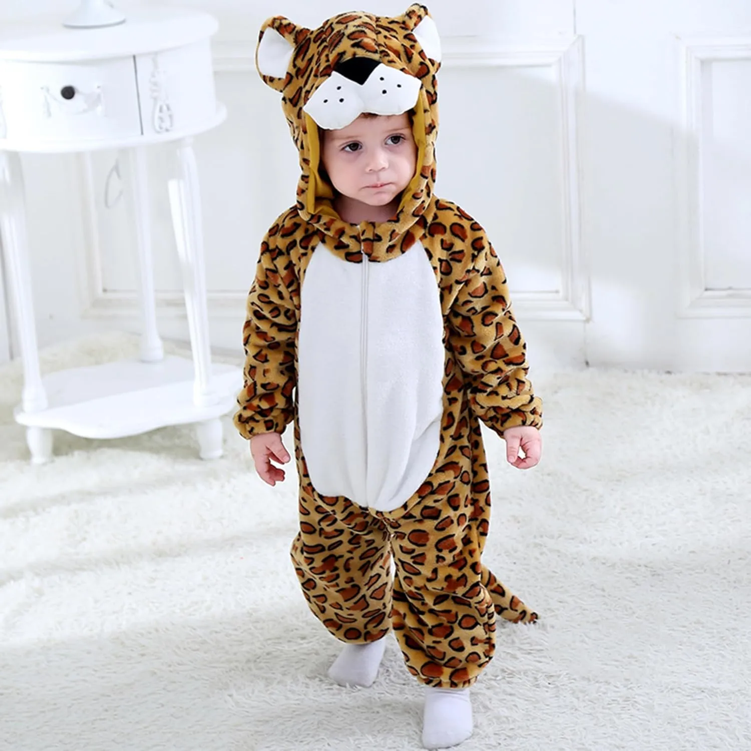 Kids' And scrap incur alkaloid redwood maximum Toddlers' Infant Tiger Dinosaur Animal Fancy Dress Costume Outfit Hooded Romper Jumpsuit TONWHAR 