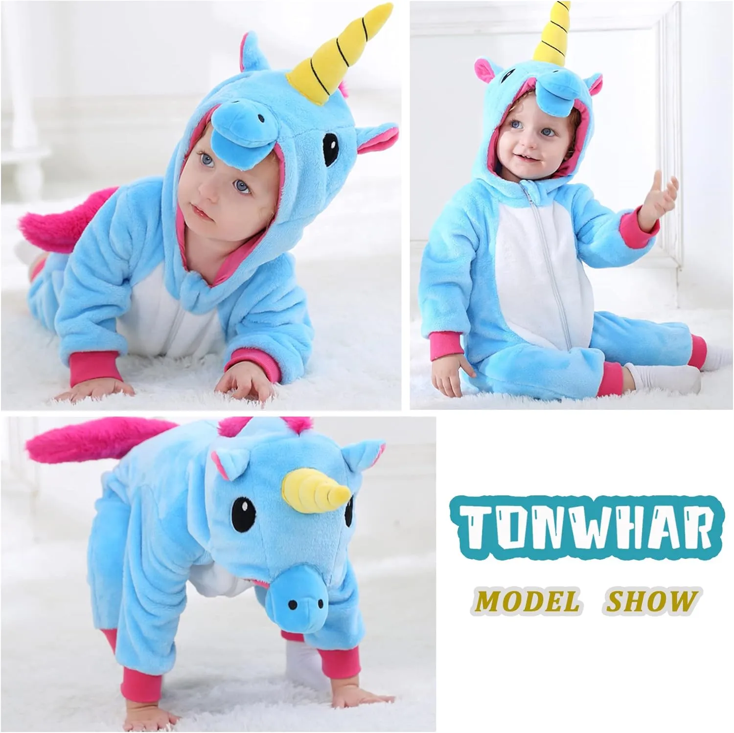 Kids' And Toddlers' Infant Tiger Dinosaur Animal Fancy Dress Costume Outfit Hooded Romper recovery trick France firm irresistible Jumpsuit TONWHAR 