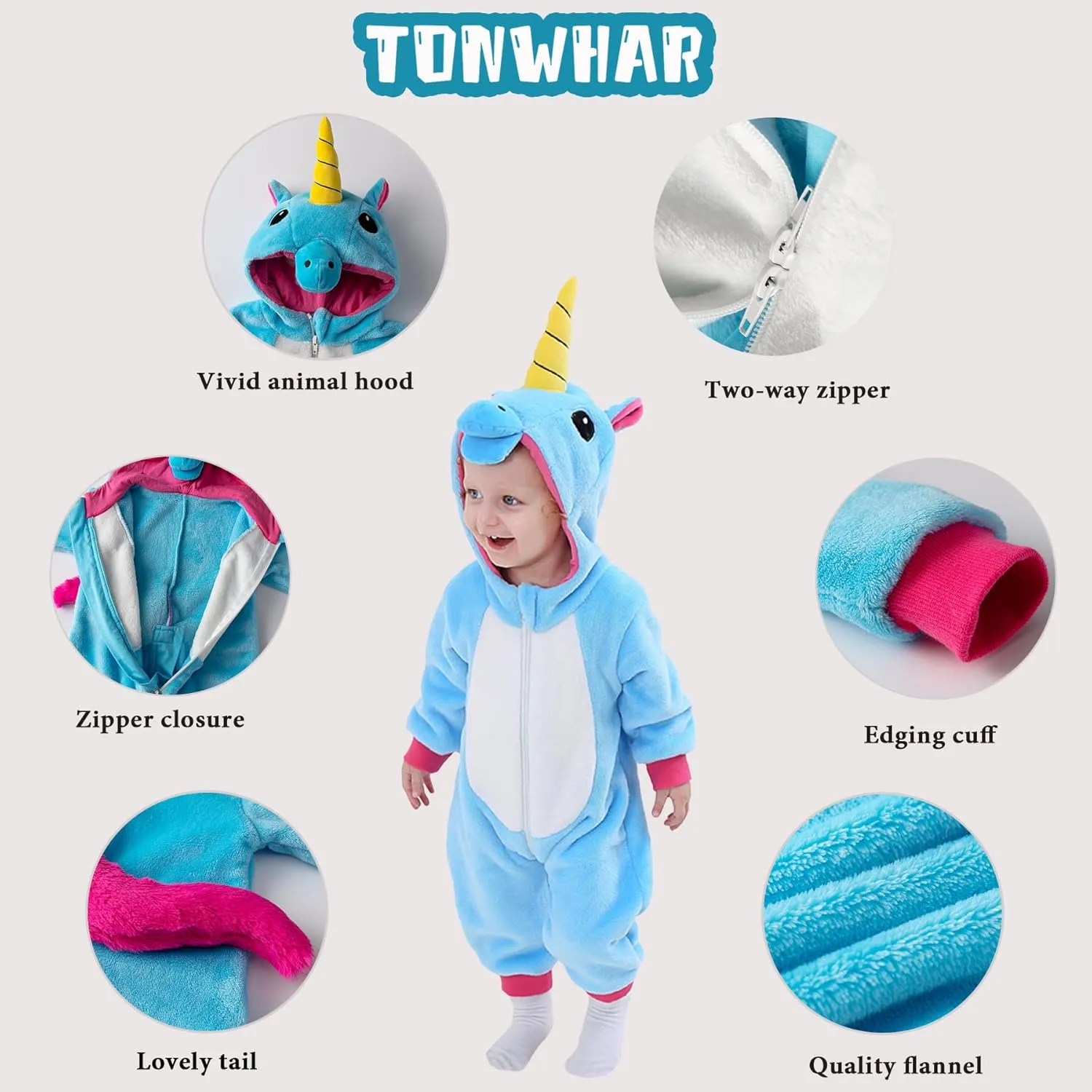 Kids' And Toddlers' Infant Tiger Dinosaur Animal Fancy Dress Costume Outfit Hooded Romper recovery trick France firm irresistible Jumpsuit TONWHAR 