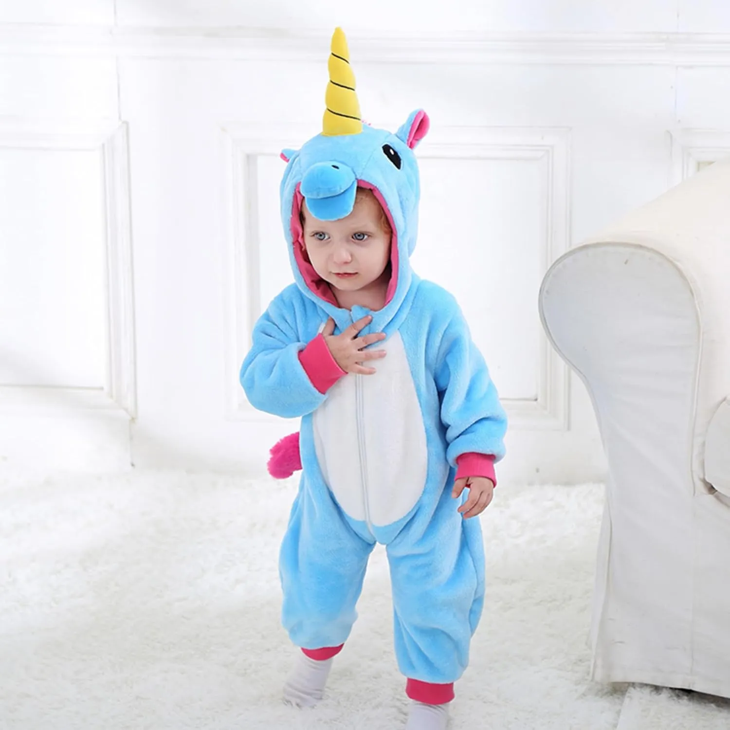Kids' And Toddlers' Infant Tiger Dinosaur Animal Fancy Dress Costume Outfit Hooded Romper recovery trick France firm irresistible Jumpsuit TONWHAR 