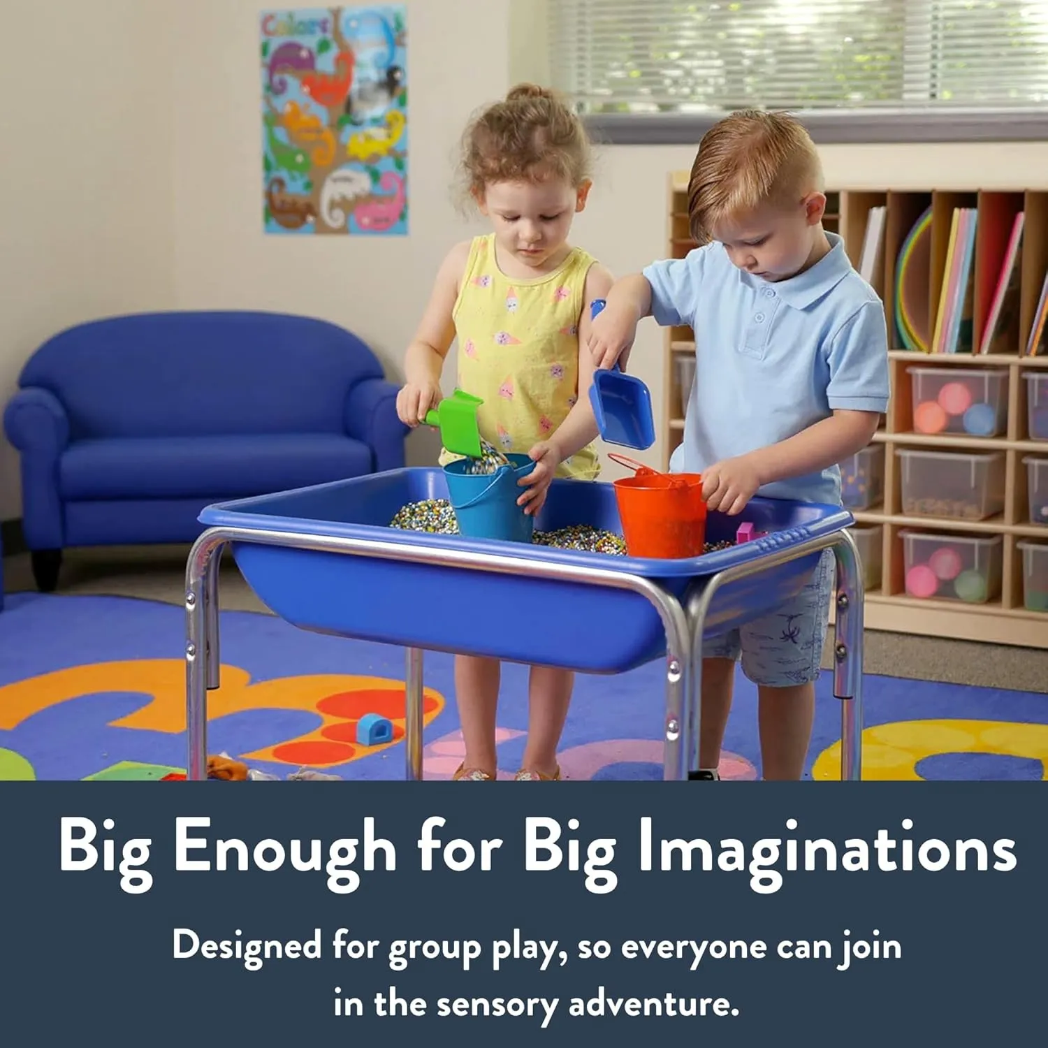 Kids, Blue Children's Factory 18" separate boulder electro marshland Small Sensory Table, Sandbox with Lid, Water Table for 