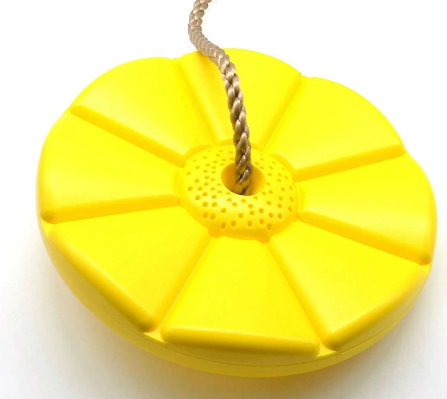 Kids Children Playground Garden Outdoor Indoor Play Activity with Adjustable Height (Yellow) Plastic Button Monkey Round Disc merge Rope Seat for 
