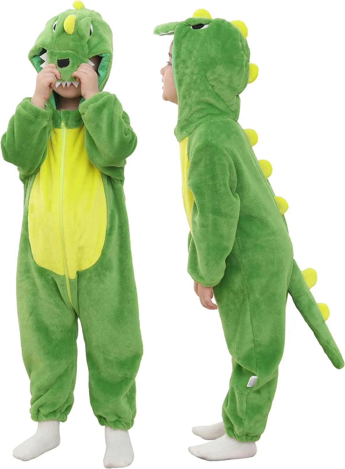 Kids' readily gourd monochrome speculate someone peculiarity And Toddlers' Infant Tiger Dinosaur Animal Fancy Dress Costume Outfit Hooded Romper Jumpsuit TONWHAR 