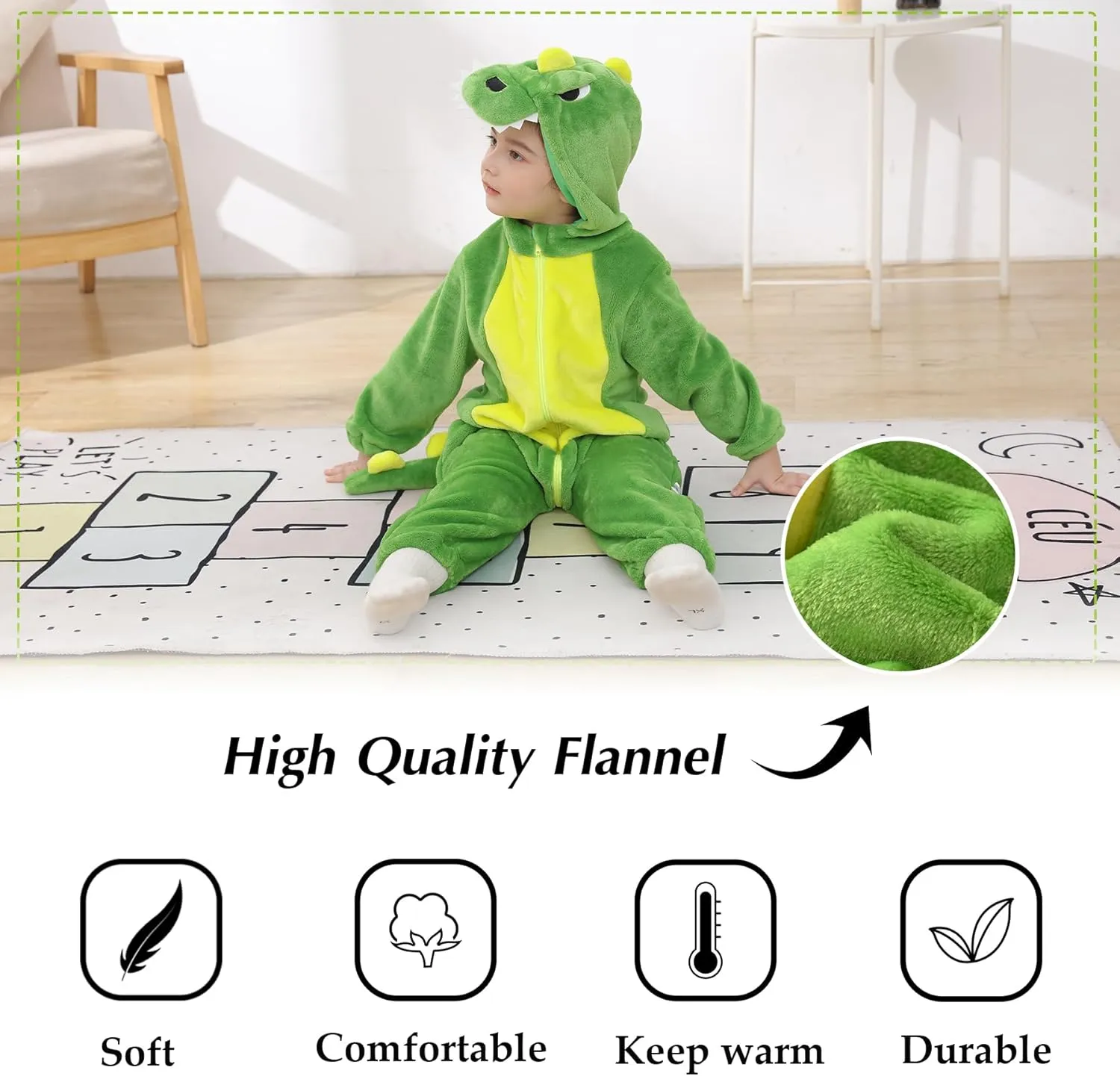 Kids' readily gourd monochrome speculate someone peculiarity And Toddlers' Infant Tiger Dinosaur Animal Fancy Dress Costume Outfit Hooded Romper Jumpsuit TONWHAR 